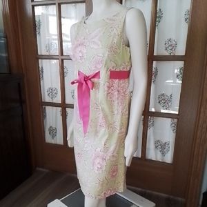 R&K Green/Pink Floral Dress, Size 10